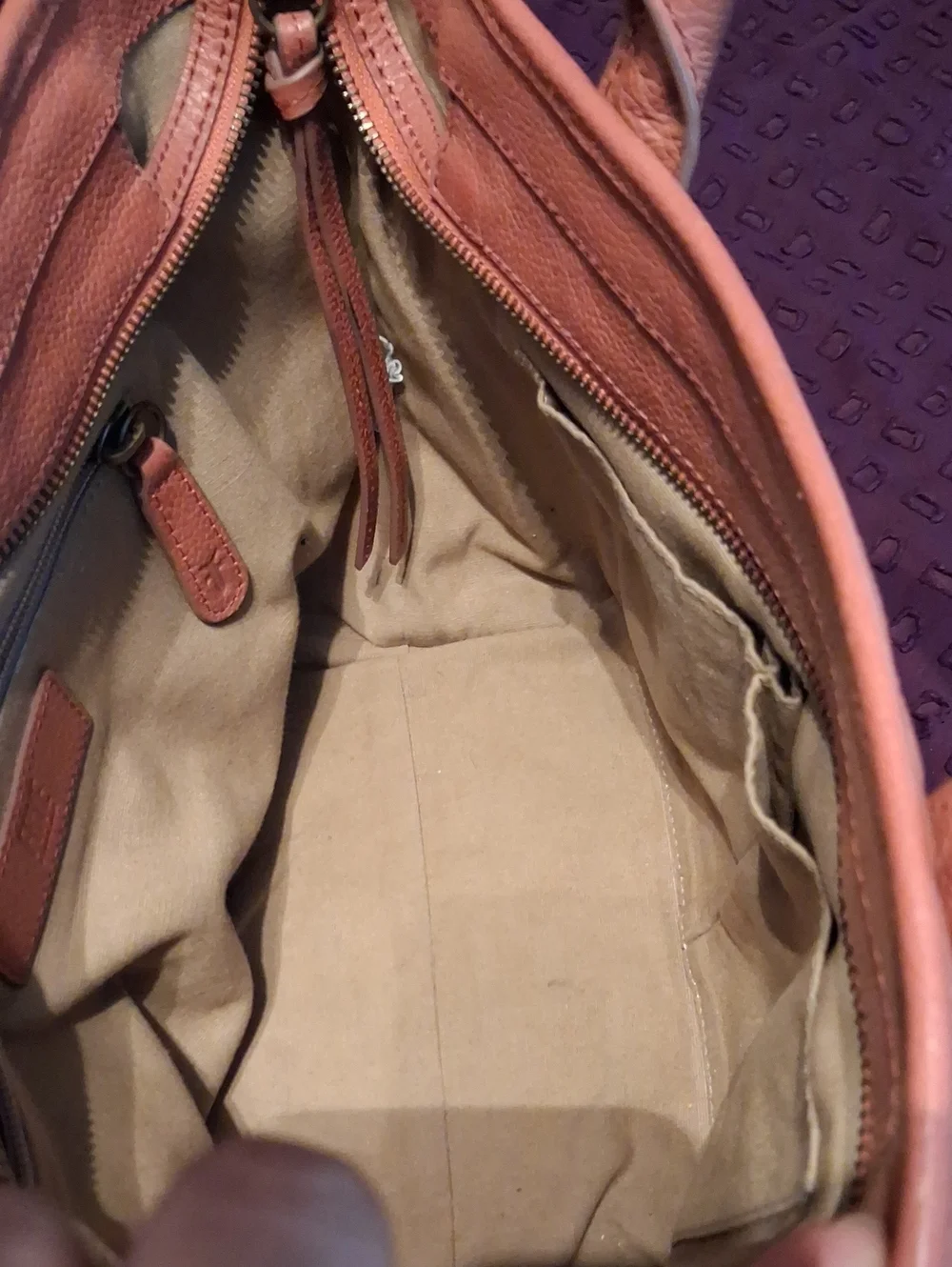 Frye Clay Brown Leather Satchel.
